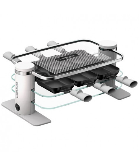 LAGRANGE - RACLETTE TRANSPARENCE 6 PERS  VERRE TREMPE BLANC GRIS