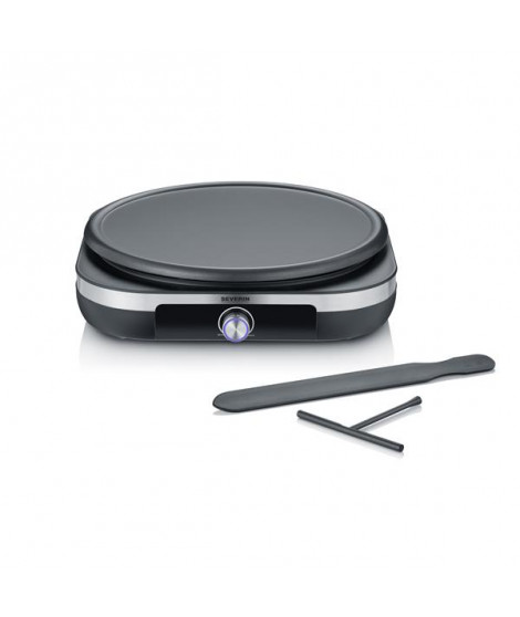 SEVERIN - CRÊPIÈRE  NOIR  INOX  1500 W  DIAM. 38 CM  PLAQUE AMOVIBLE  THERMOSTAT