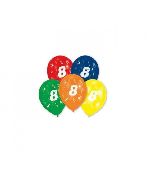 Lot de 10 Ballons - Latex - Chiffre 8 (Lot de 3)