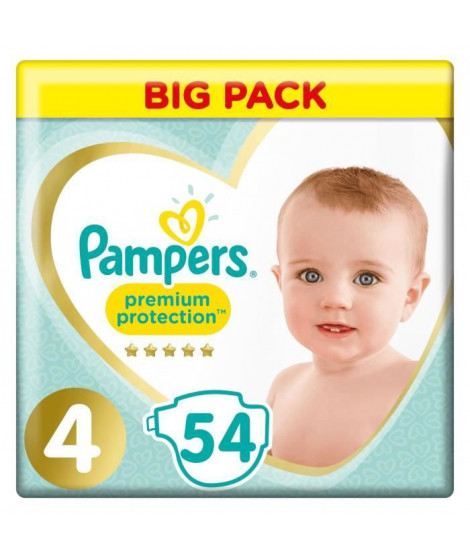 PAMPERS Premium Protection Taille 4 8-16 kg - 54 Couches