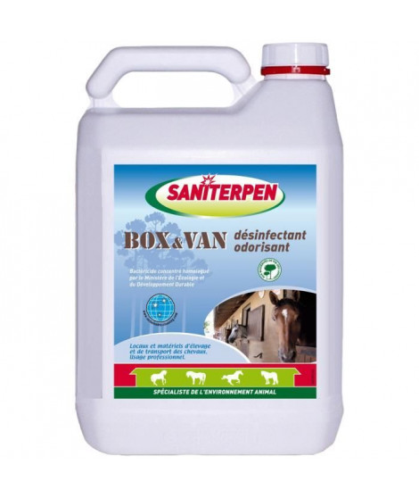 SANITERPEN Désinfectant concentré Box Van Odor - Pour environnement des chevaux et habitat - 5 L