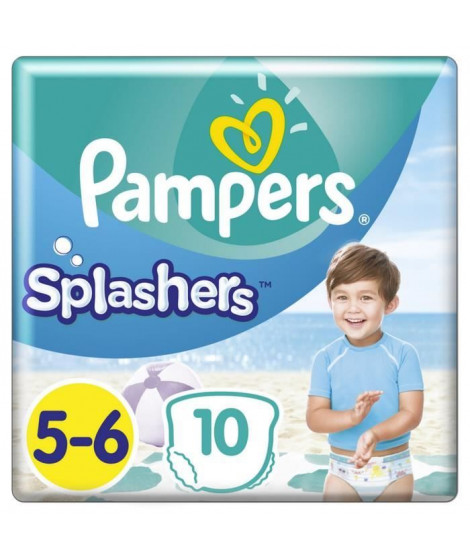 Pampers Splashers Taille 5-6, 14+ kg, 10 Couches-Culottes De Bain