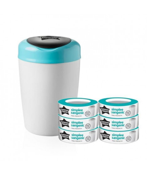 TOMMEE TIPPEE Starter Pack Sangenic SIMPLEE - 1 bac BLEU + 6 recharges