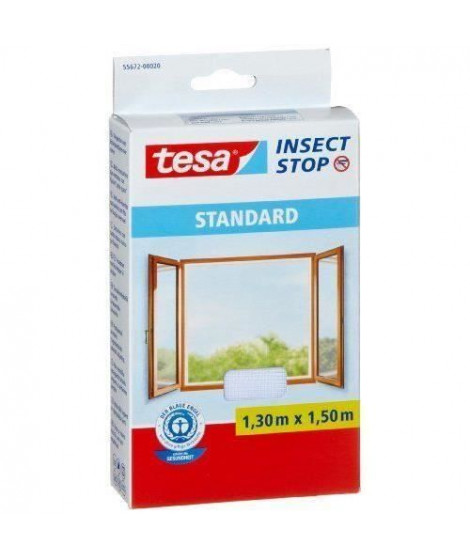 TESA Moustiquaire Standard pour fenetre - 1,3 m x 1,5 mm - Blanc (Lot de 3)