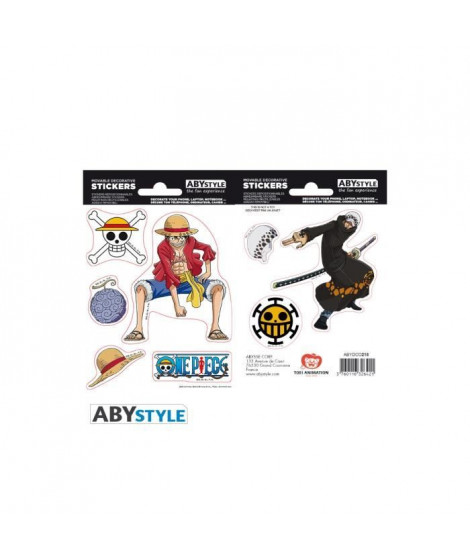 Stickers One Piece - 16x11cm  / 2 planches - Luffy & Law - ABYstyle