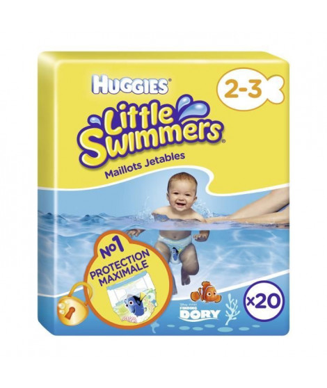 HUGGIES Maxi Pack Little Swimmers - Taille 2-3 - 20 Couches de bain