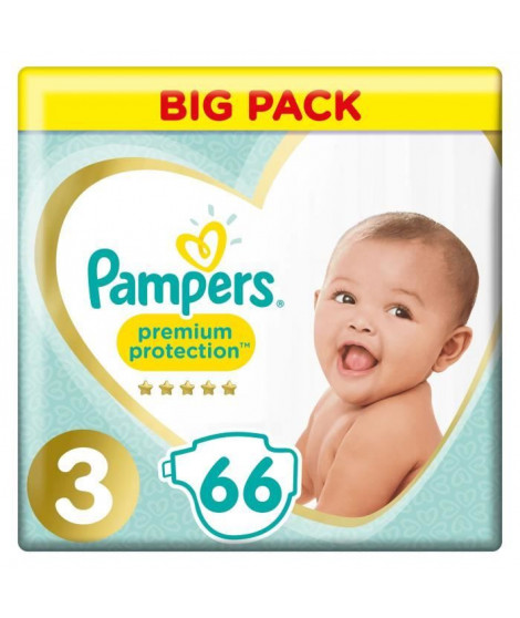 PAMPERS Premium Protection Taille 3 5-9 kg - 66 Couches