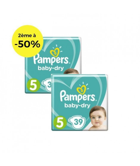 PAMPERS Baby Dry T5 11 a 23kg - Lot de 2 - 78 couches