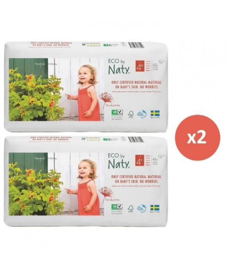 Naty lot de 2 paquets de couches écologiques T4 +  - 42 couches