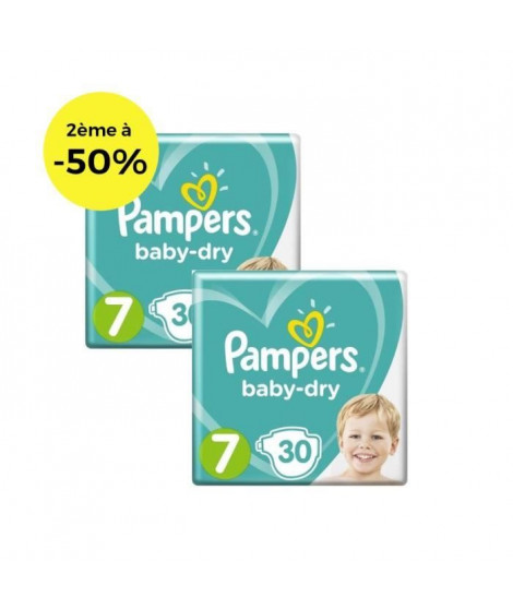 Pampers Baby-Dry Taille 7 x30 - Lot de 2