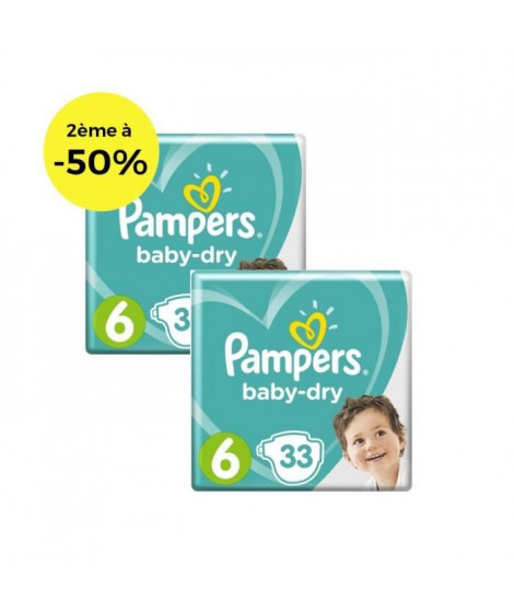 Pampers Baby-Dry Taille 6 x33 - Lot de 2