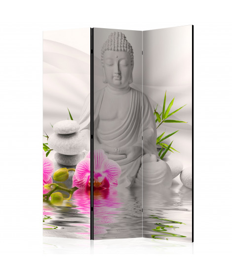 Paravent 3 volets - Buddha and Orchids [Room Dividers]