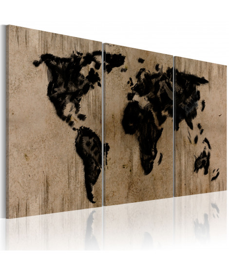 Tableau - Carte du monde en encre